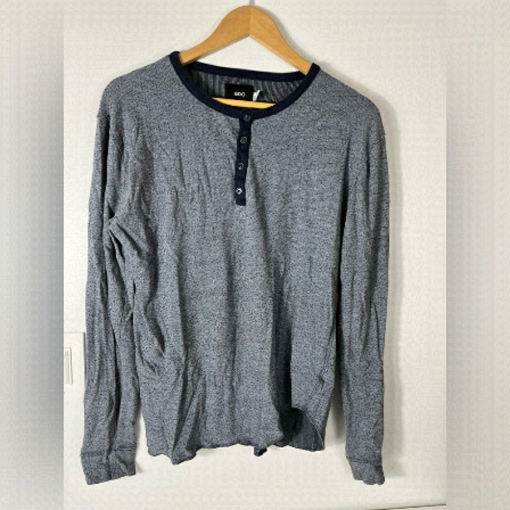 Bdg Urban Outfitters Blue Henley Mens Size Medium Shirt Long Sleeve